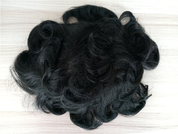 Super high quality hair fine mono with NPU around with folded lace in front toupee for men QM063